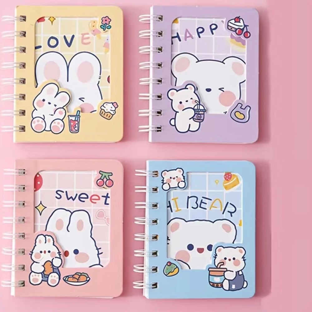 Cute Cartoon Spiral Coil Notebook Notepad, 80 Sheets Each, Size 4.3*3.4in